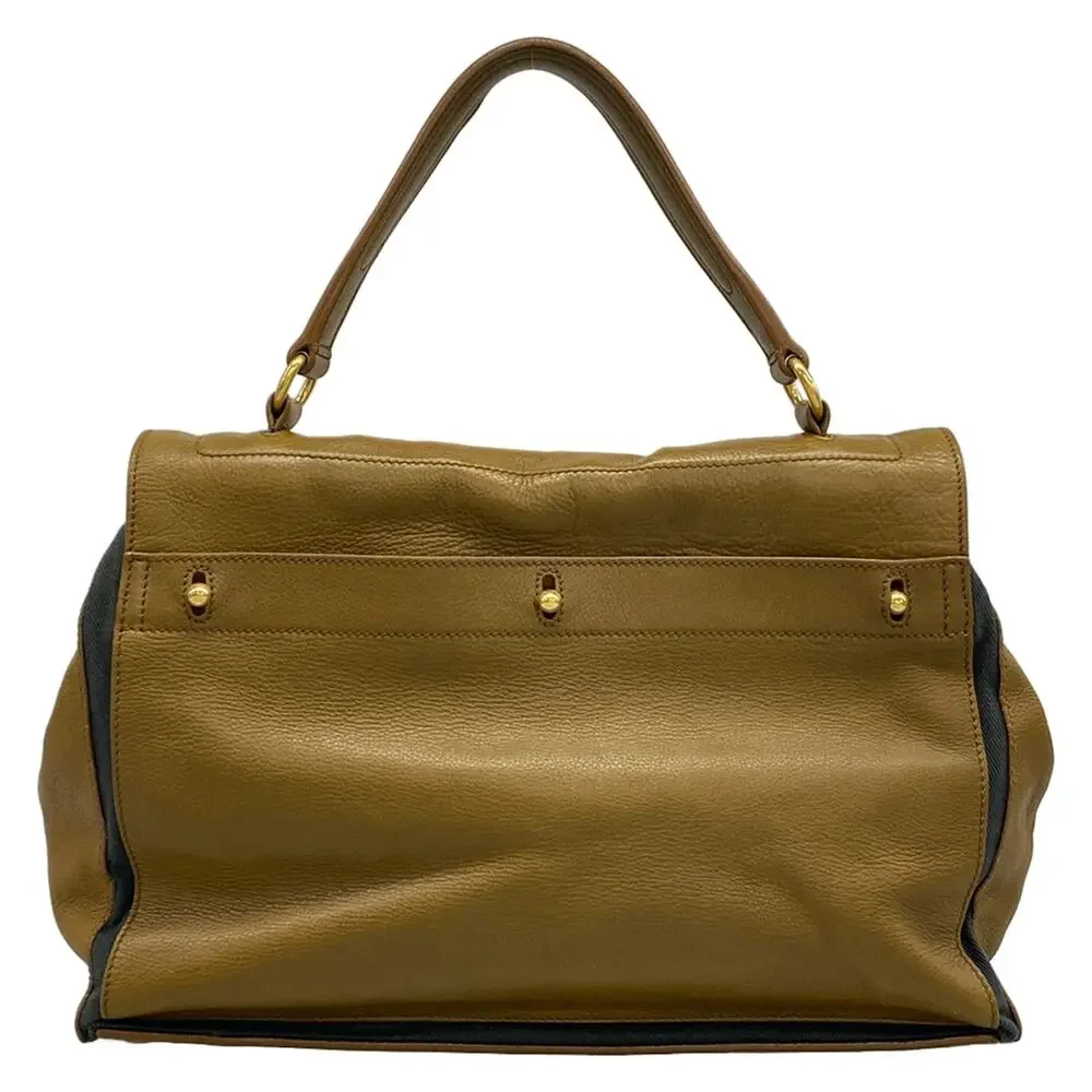 Saint Laurent YvesSaintLaurent Muse Two Handbag 229563 Brown Black Leather - Picture 3 of 15